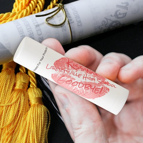 Kissing High School Goodbye Graduation Party Favor Lip Balm