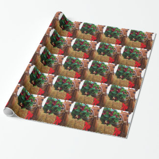Kissing Horse under Mistletoe Wrapping Paper