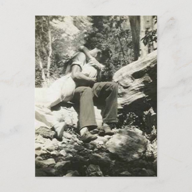 Kissing in the woods post card (Front)