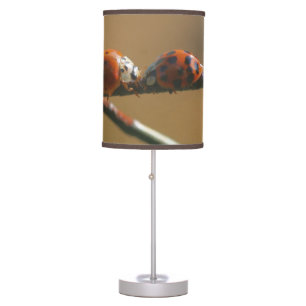Kissing Ladybugs On A Wire Fence Nature Table Lamp