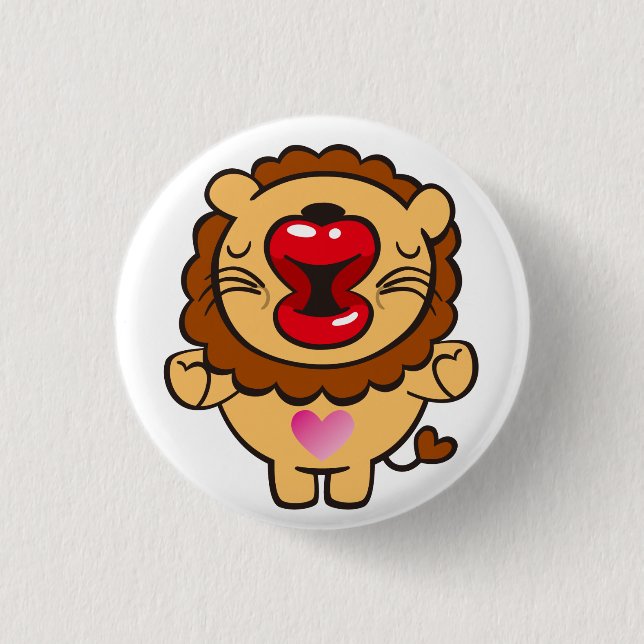 kissing lion button (Front)