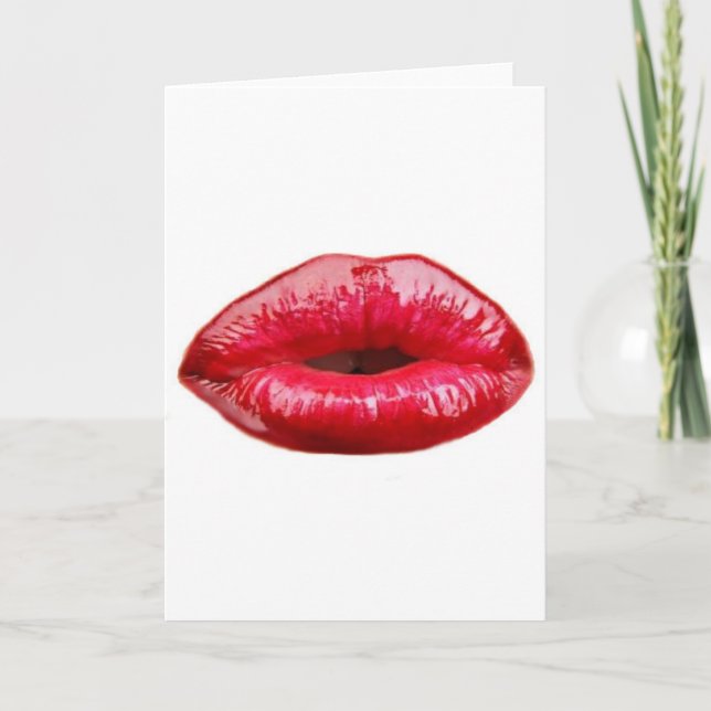Kissing lips! holiday card (Front)