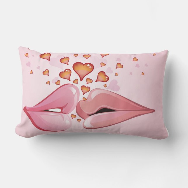 Kissing Lips Lumbar Pillow (Front)