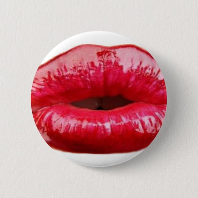 Kissing lips! pinback button (Front)