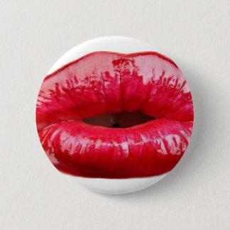 Kissing lips! pinback button