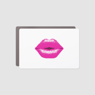 Kissing Lips Pink Car Magnet