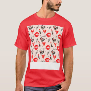 Kissing Mouth With Lipstick Pattern 2 T-Shirt
