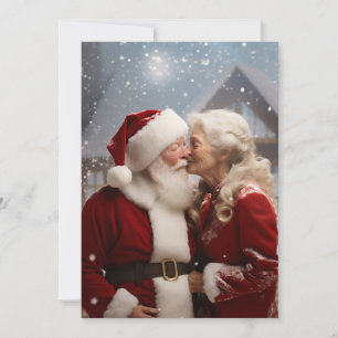 Kissing Mr and Mrs Santa Claus Invitation