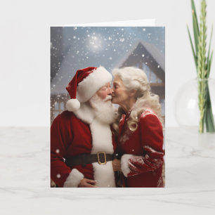 Kissing Mr and Mrs Santa Claus Invitation