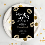 Kissing my 20s Goodbye 30th Birthday Invitation<br><div class="desc">Celebrate the big 3-0 with a sparkle of fun and humor! Our exclusive 30th birthday invitations feature dazzling gold glittery lips paired with a cheeky phrase 'Kissing my 20s goodbye'. The sleek, modern text template can easily be personalized to add your unique flair! Turn the page to your new decade...</div>