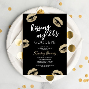 Kissing my 20s Goodbye 30th Birthday Invitation