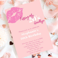 Kissing my 20s Goodbye Blush Pink 30th Birthday