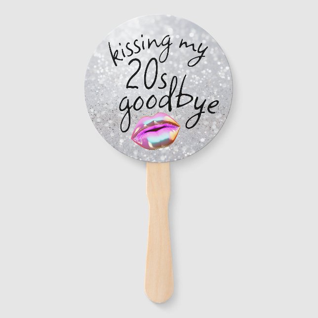 Kissing My "20s" Goodbye Personalized Hand Fan (Back)