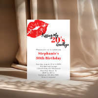 Kissing my 20s Goodbye Red & Black 30th Birthday