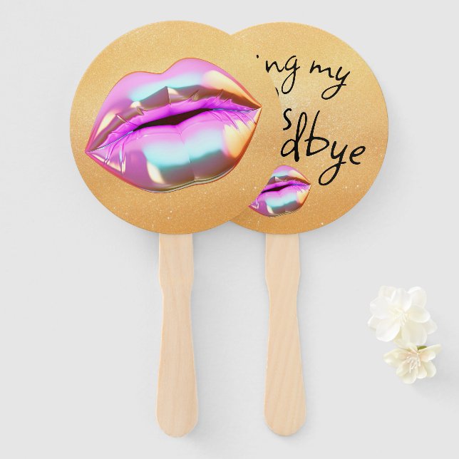 Kissing My "30s" Goodbye Hand Fan (Front and Back)