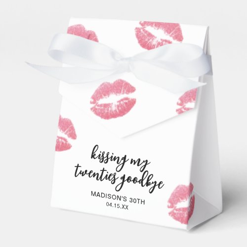 Kissing My Twenties Goodbye 30th Birthday Favor Boxes