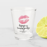 Kissing My Twenties Goodbye 30th Birthday Shot Glass<br><div class="desc">Fun 30th birthday party shot glass featuring pink faux glitter lipstick mark,  the funny saying 'kissing my twenties goodbye',  their name,  and the date.</div>