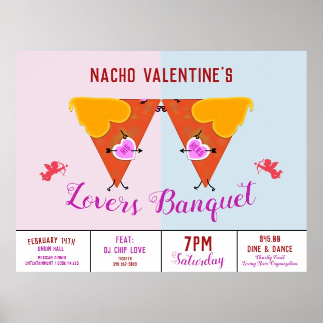Kissing Nacho Valentine's Event Ad Poster (Front)