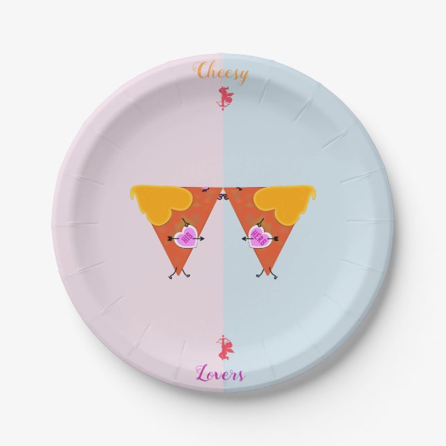 Kissing Nacho Valentines Paper Plates (Front)