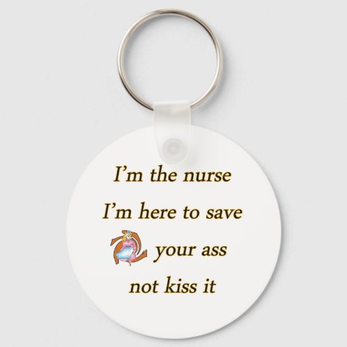 kissing nurse keychain