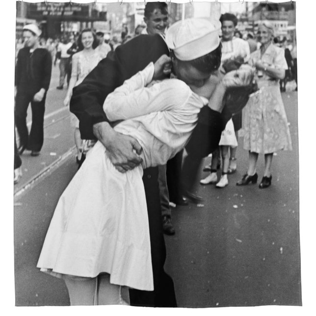Kissing On VJ Day World War Shower Curtain (Front)