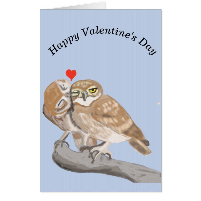 Kissing Owl Giant Editable Valentine's Card  (Front)