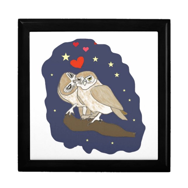 Kissing Owl Valentine's Card Gift Box (Front)