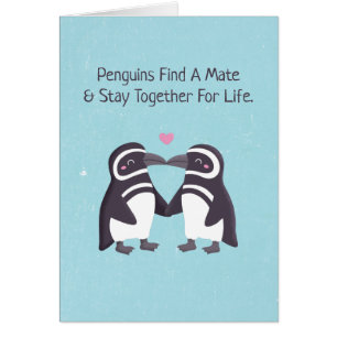 Kissing Penguins, Funny You Are My Penguin Husband Cards