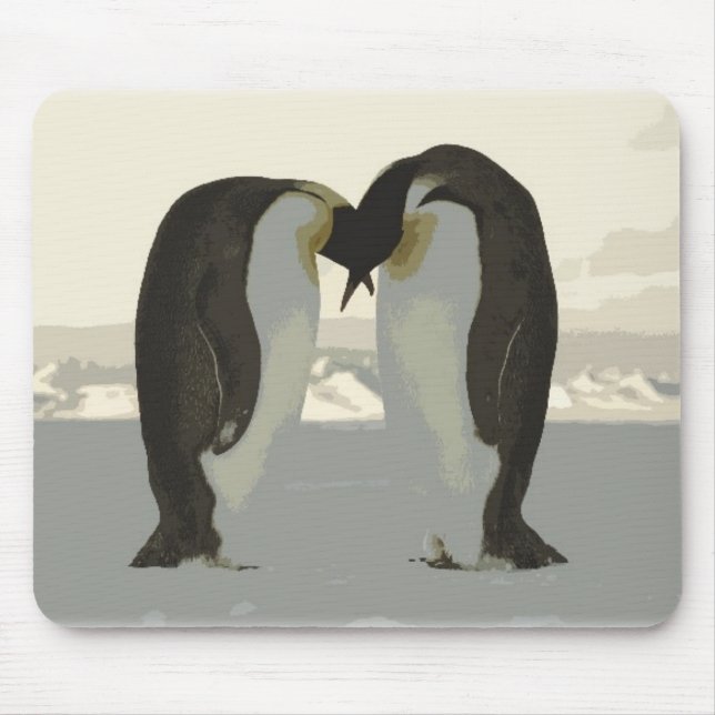 Kissing Penguins Mouse Pad (Front)