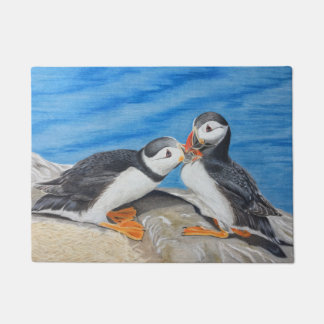 Kissing Puffins Doormat