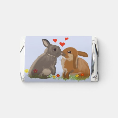 Kissing Rabbits Valentines Hersheys Miniatures