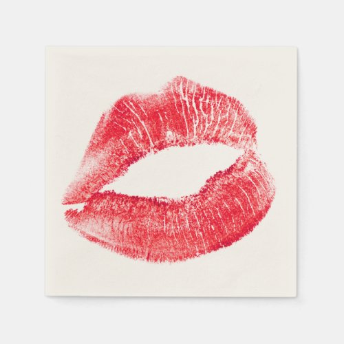 Kissing Red Lips Paper Napkin