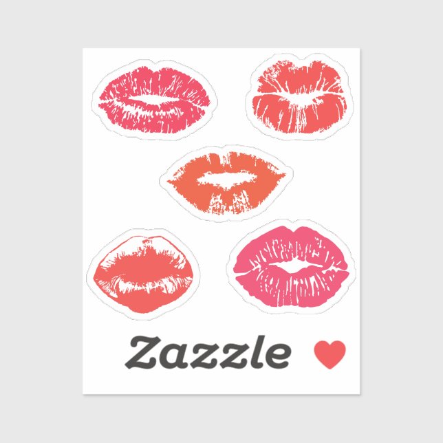 Kissing Red Lips Sticker (Sheet)