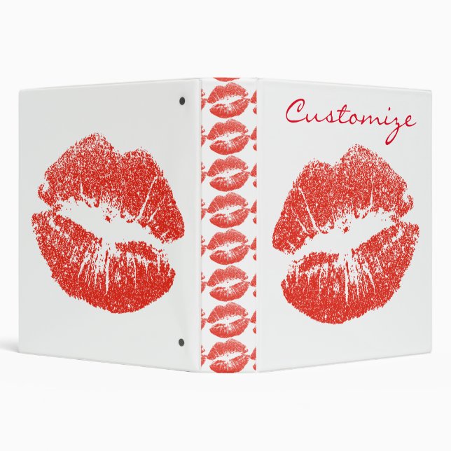 Kissing Red lips Thunder_Cove 3 Ring Binder (Background)