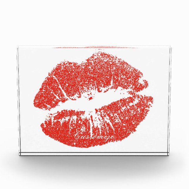 Kissing Red lips Thunder_Cove Acrylic Award (Front)