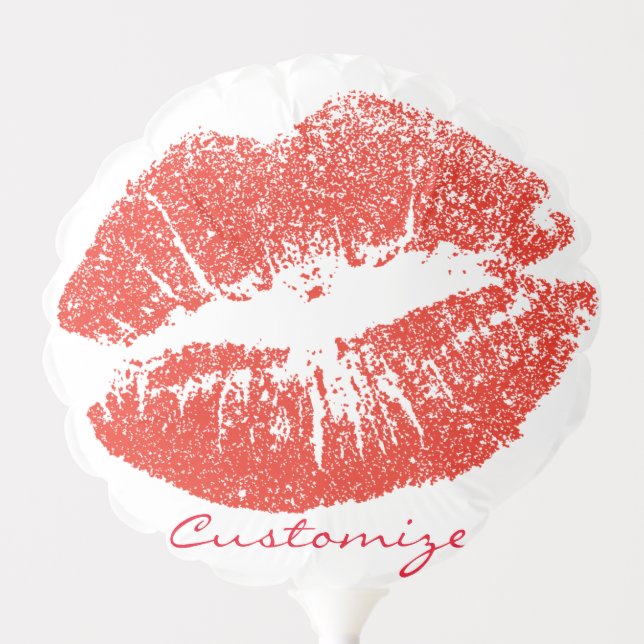 Kissing Red lips Thunder_Cove Balloon (Front)