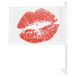 Kissing Red lips Thunder_Cove Car Flag