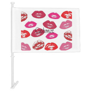 Kissing Red lips Thunder_Cove Car Flag