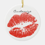 Kissing Red lips Thunder_Cove Ceramic Ornament