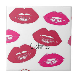 Kissing Red lips Thunder_Cove Ceramic Tile