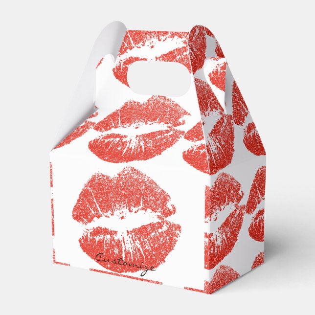 Kissing Red lips Thunder_Cove Favor Boxes (Front Side)