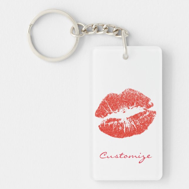 Kissing Red lips Thunder_Cove Keychain (Front)