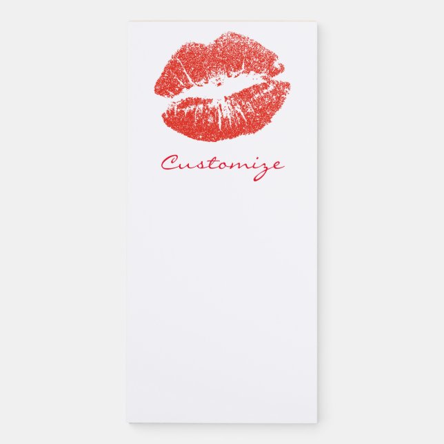 Kissing Red lips Thunder_Cove Magnetic Notepad (Front)