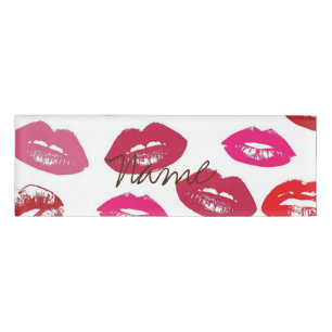 Kissing Red lips Thunder_Cove Name Tag