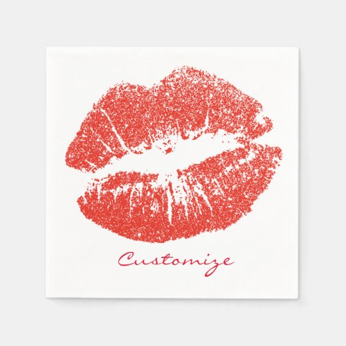 Kissing Red lips Thunder_Cove Napkins