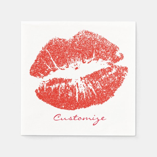Kissing Red lips Thunder_Cove Napkins (Front)