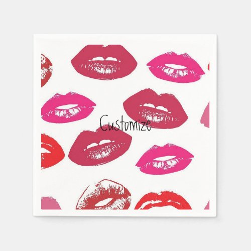 Kissing Red lips Thunder_Cove Napkins