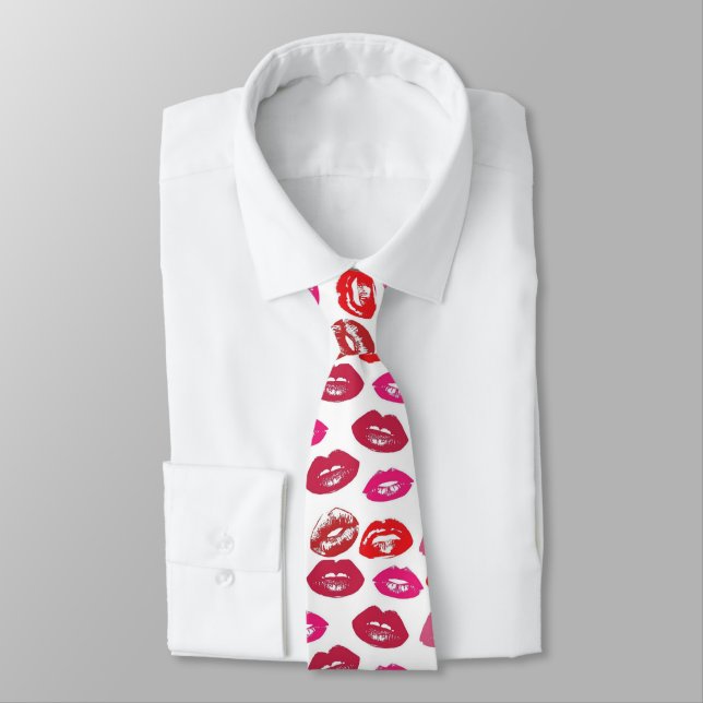 Kissing Red lips Thunder_Cove Neck Tie (Tied)
