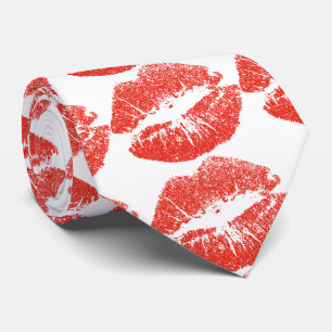 Kissing Red lips Thunder_Cove Neck Tie