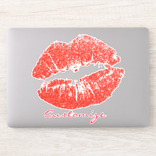 Kiss Me Again Sexy Lip Redline Swoosh Graphic. Sticker for Sale by  Subhakorn